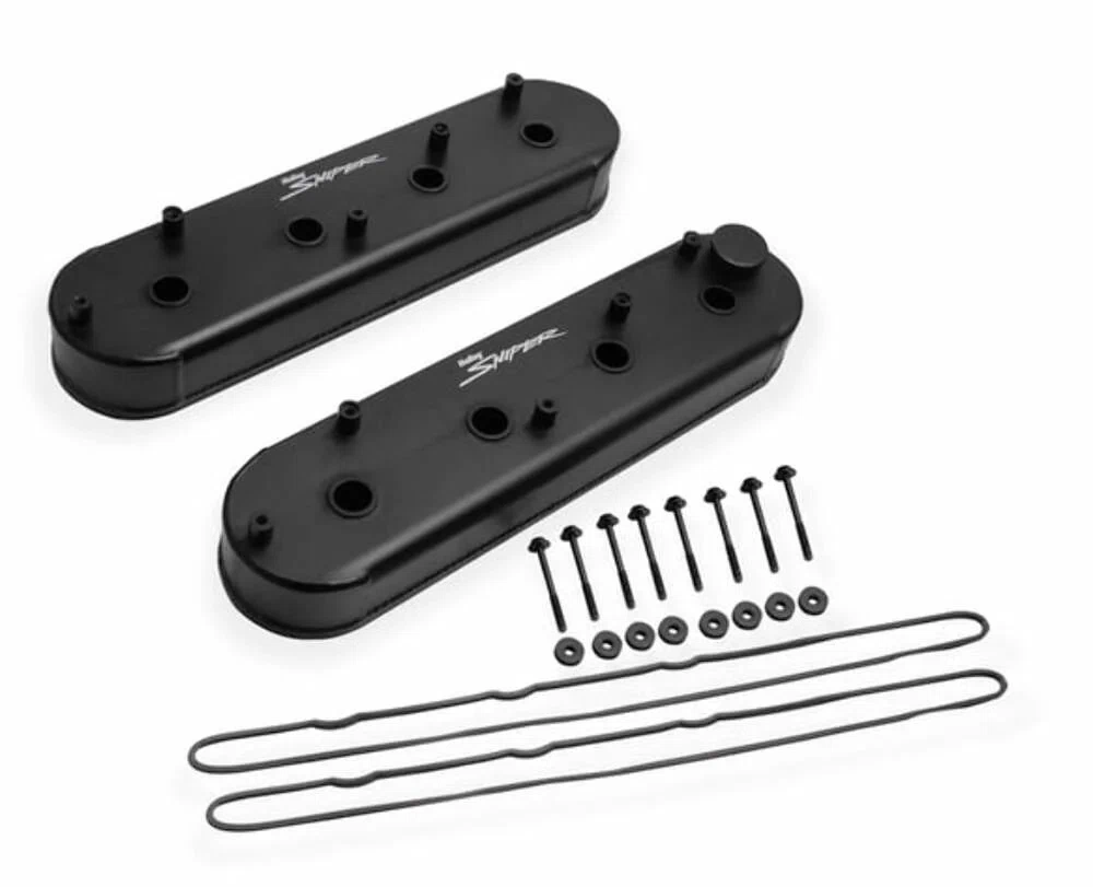 Sniper Fabricated Aluminum LS Valve Covers - Satin Black - 890014B